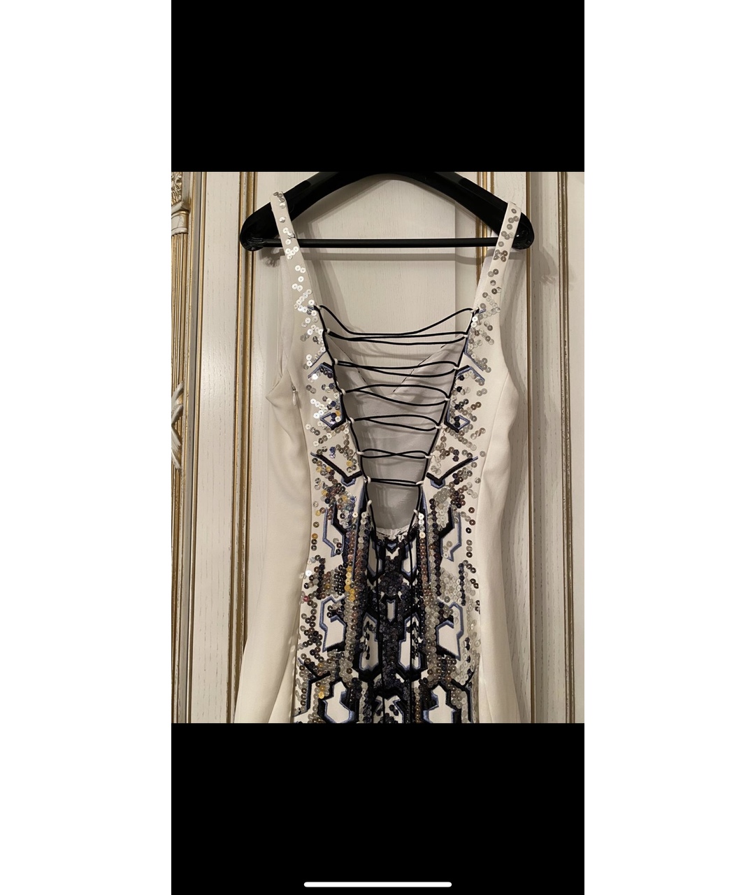 MUGLER Серебряное хлопко-эластановое платье, фото 2