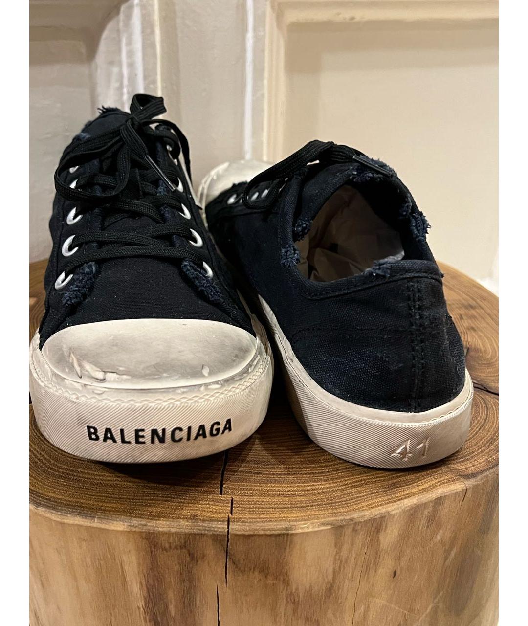 BALENCIAGA Черные текстильные низкие кроссовки / кеды, фото 6