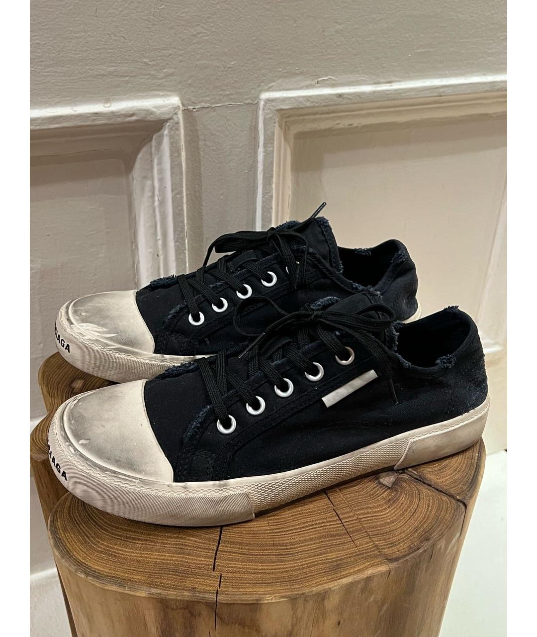 BALENCIAGA Черные текстильные низкие кроссовки / кеды, фото 7