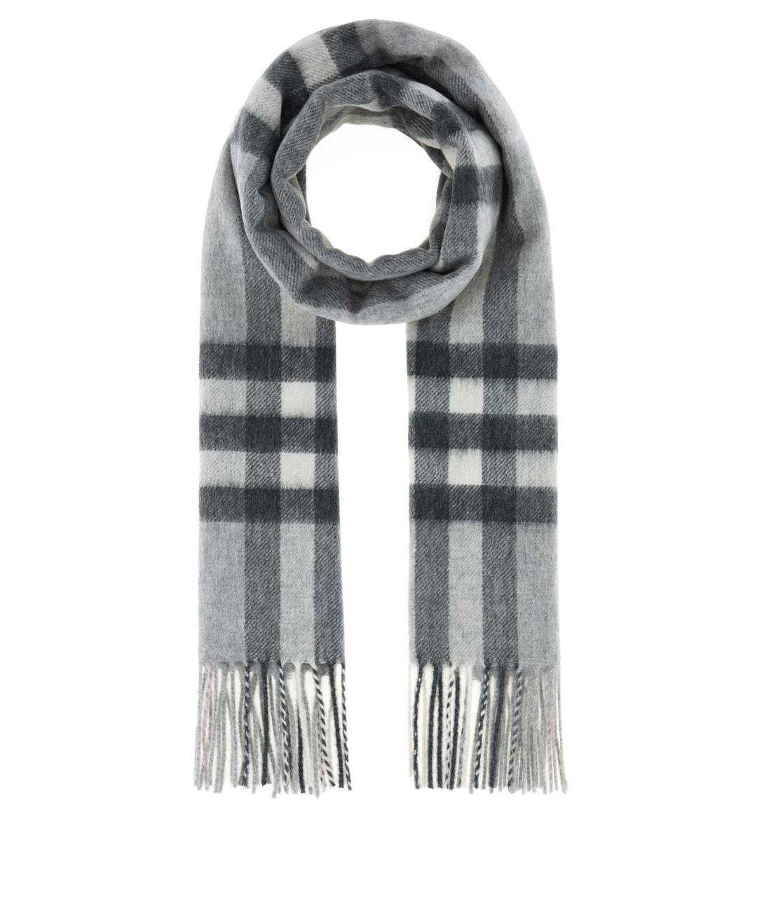 BURBERRY Серый кашемировый шарф, фото 1