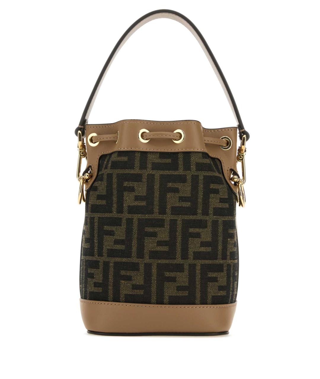FENDI Коричневая тканевая сумка тоут, фото 3