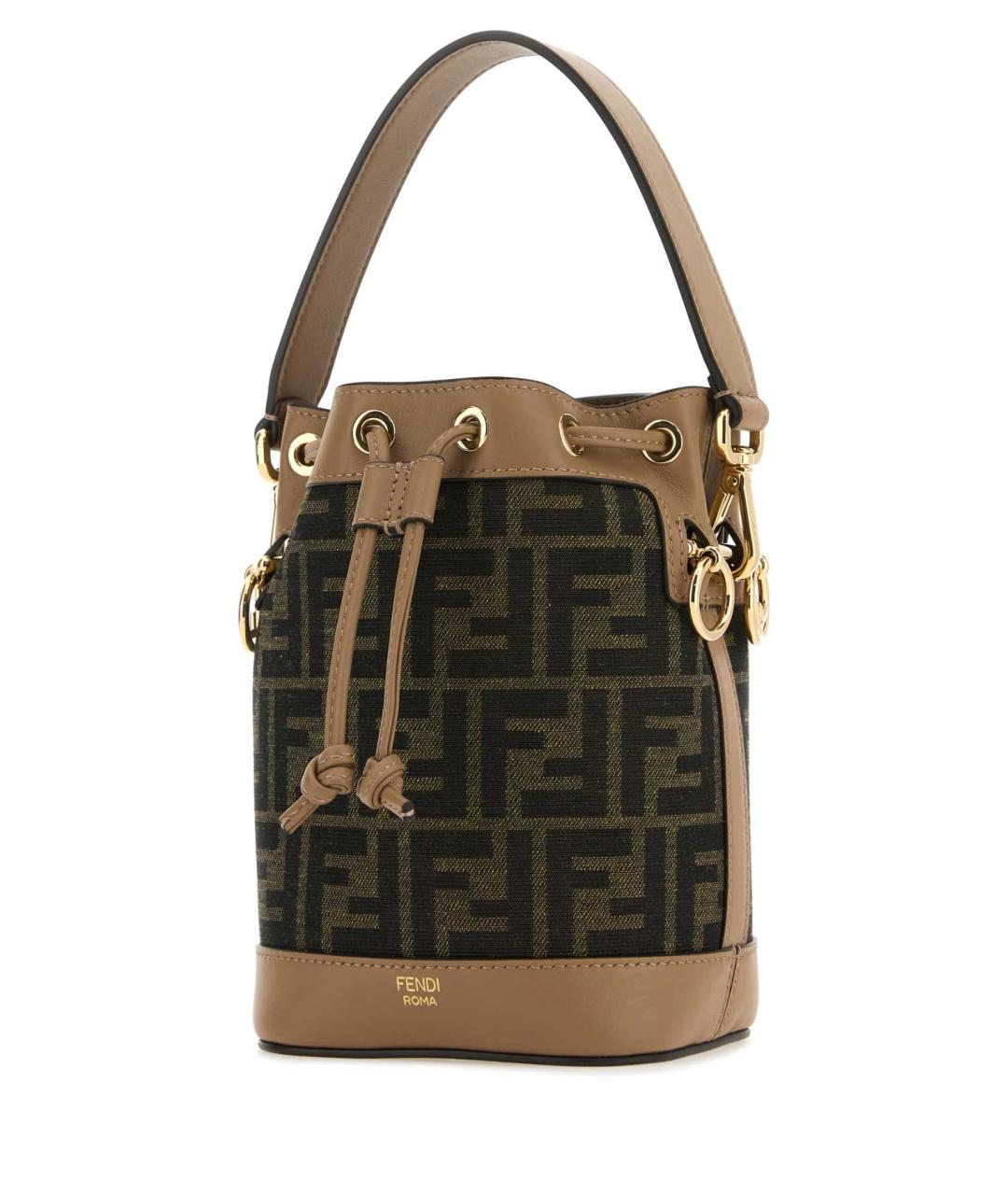 FENDI Коричневая тканевая сумка тоут, фото 2