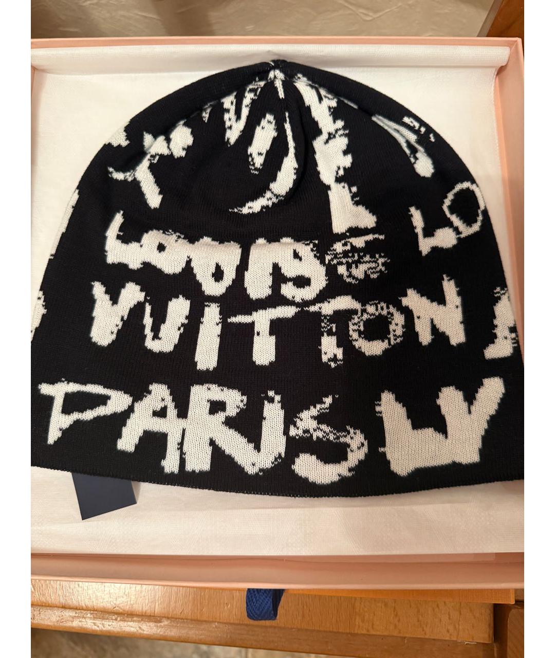 LOUIS VUITTON Черная хлопковая шапка, фото 2