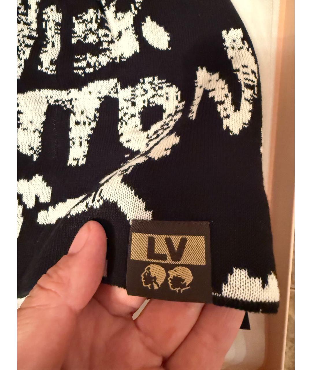 LOUIS VUITTON Черная хлопковая шапка, фото 4