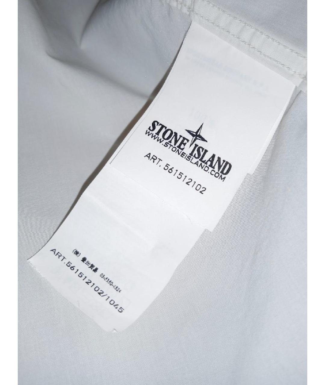 STONE ISLAND Белая хлопковая кэжуал рубашка, фото 4