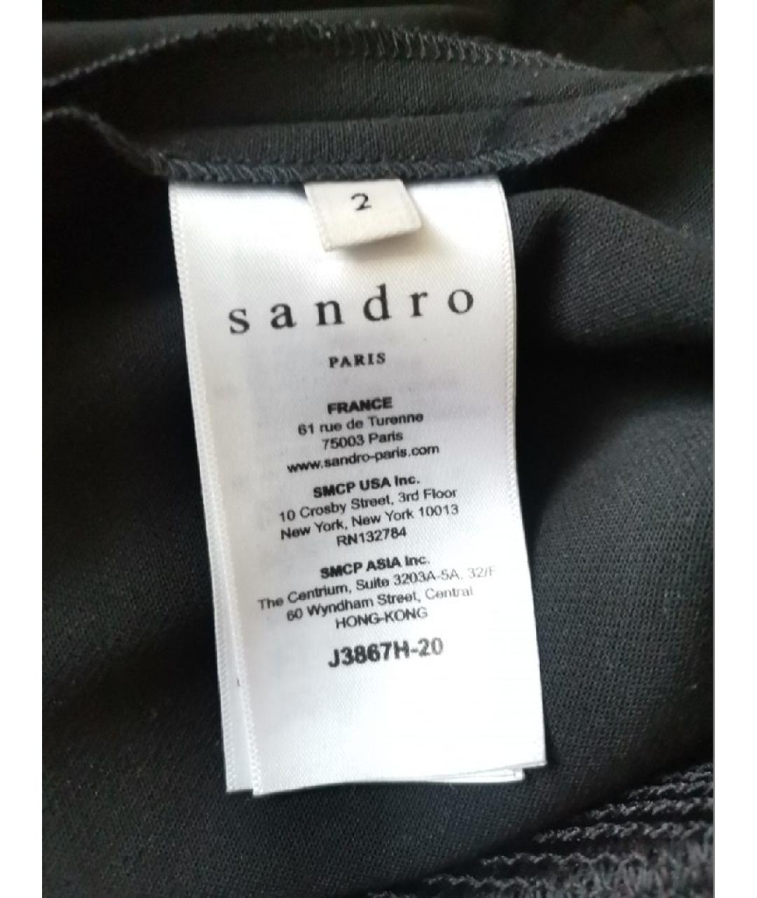 SANDRO Черная юбка миди, фото 5