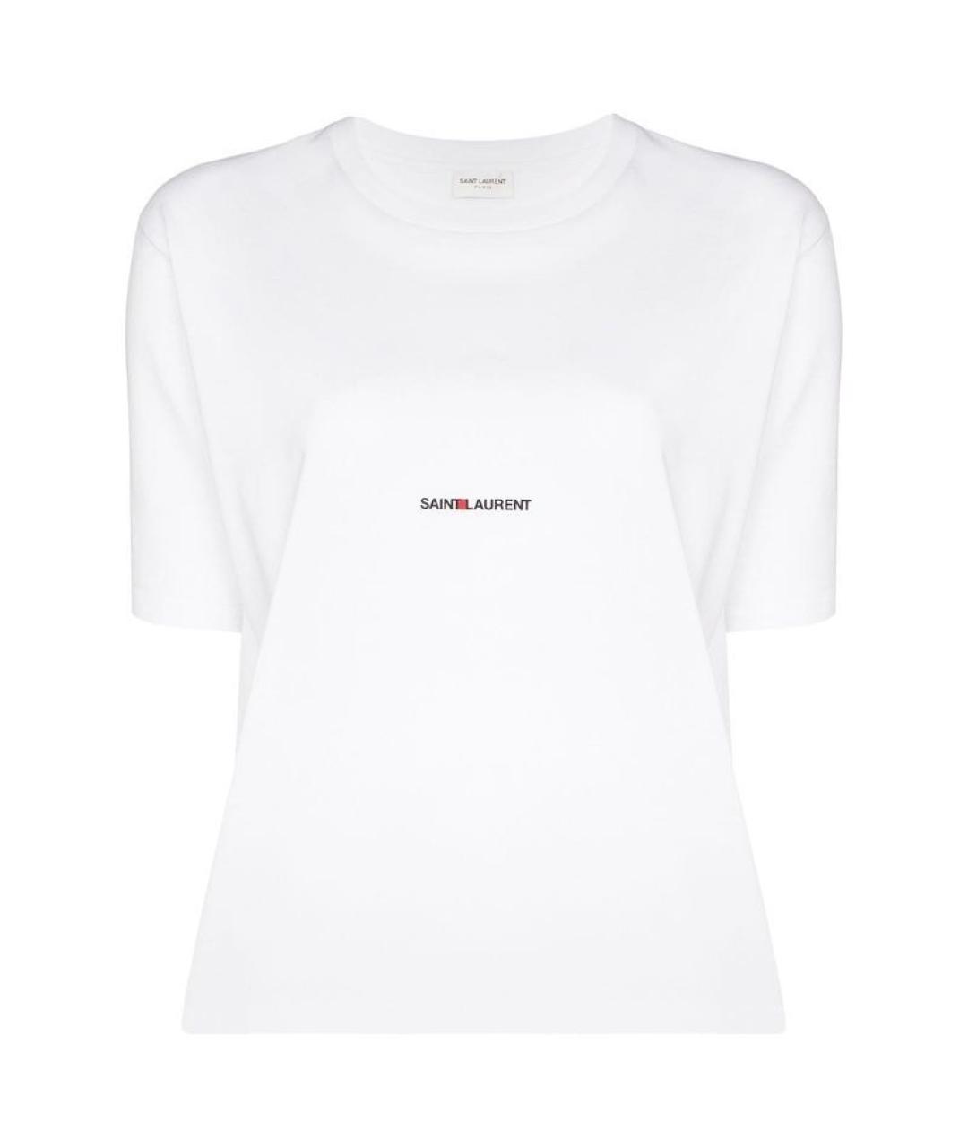 SAINT LAURENT Белая хлопковая футболка, фото 6
