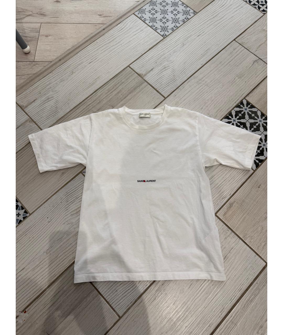 SAINT LAURENT Белая хлопковая футболка, фото 7