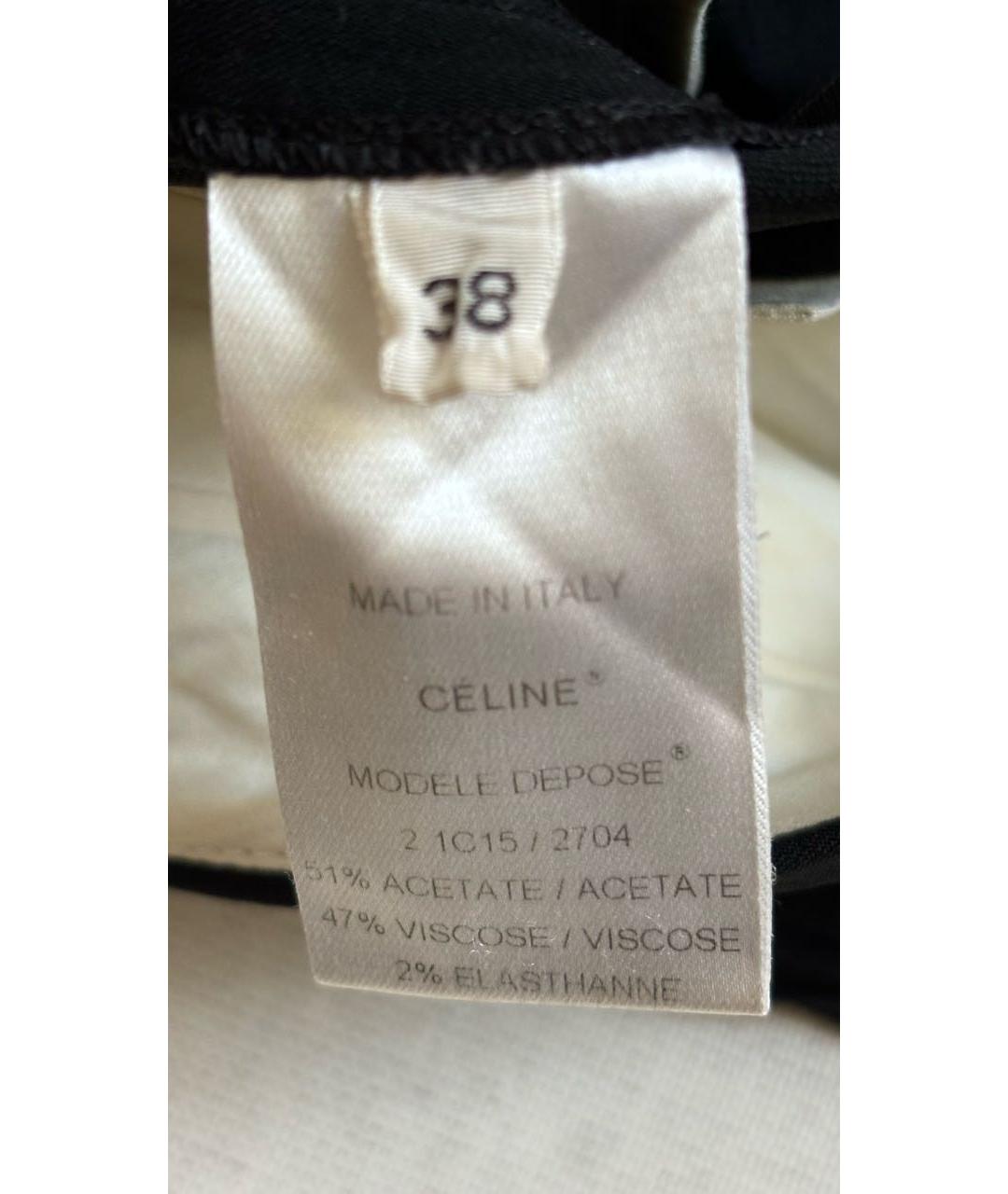 CELINE Черные ацетатные брюки узкие, фото 4