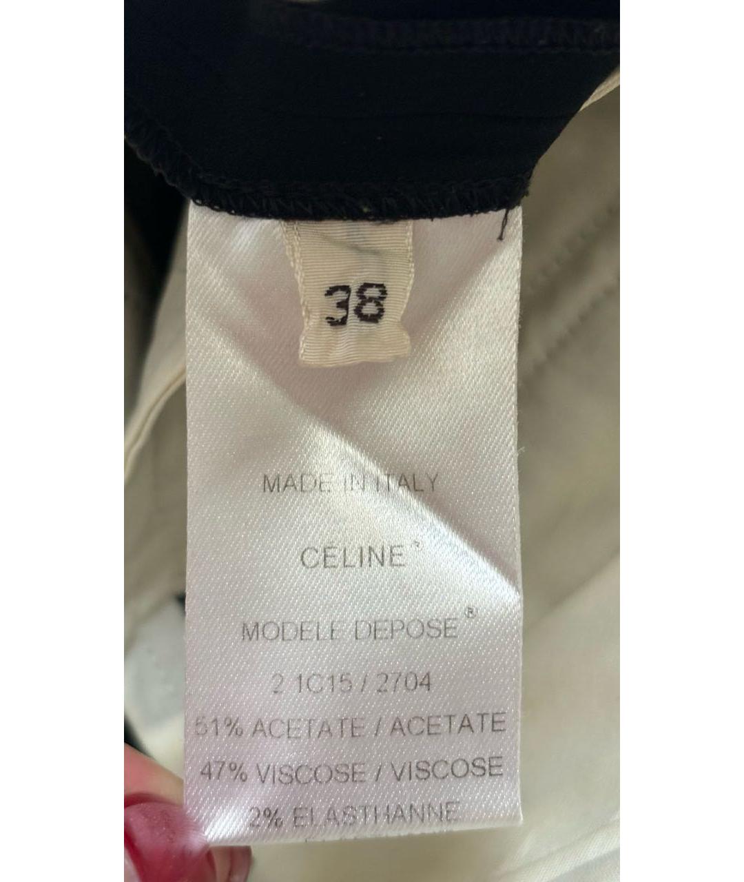 CELINE Черные ацетатные брюки узкие, фото 5