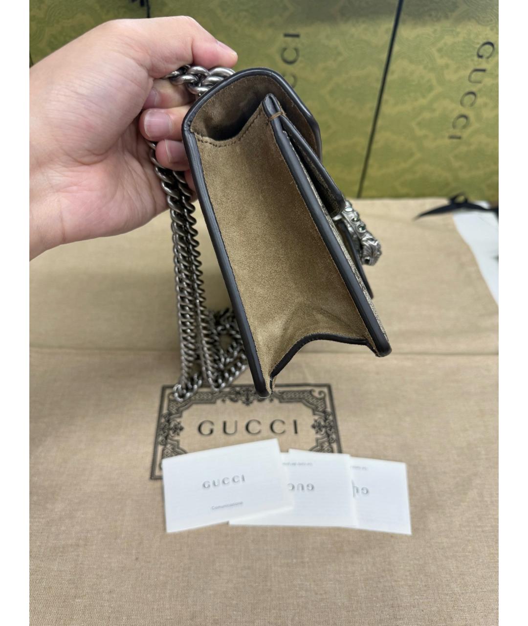 GUCCI Бежевая деним сумка тоут, фото 3
