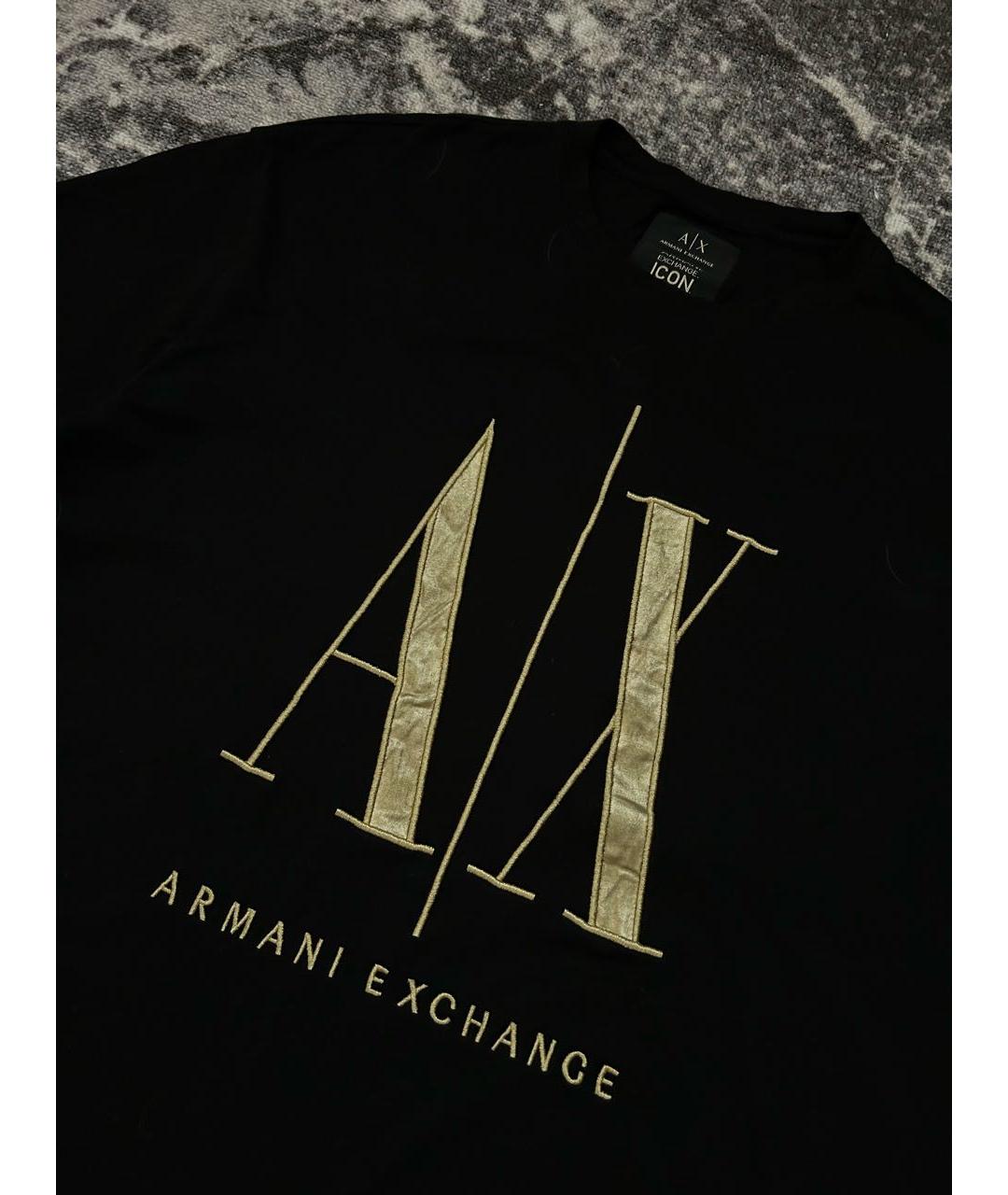ARMANI EXCHANGE Черная хлопковая футболка, фото 2
