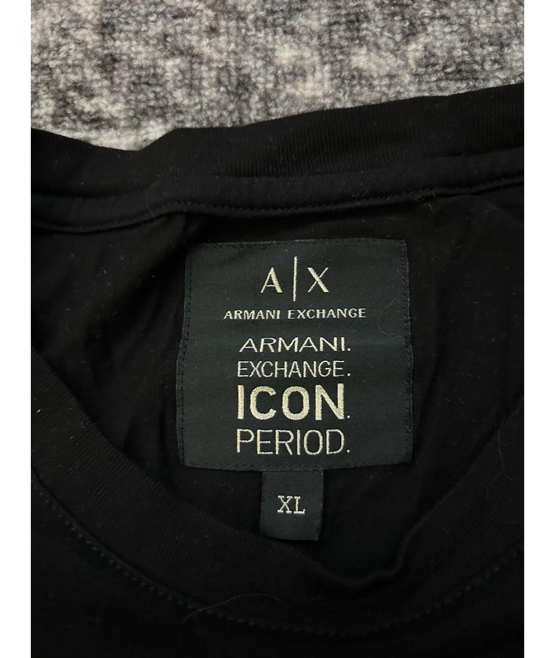 ARMANI EXCHANGE Черная хлопковая футболка, фото 3