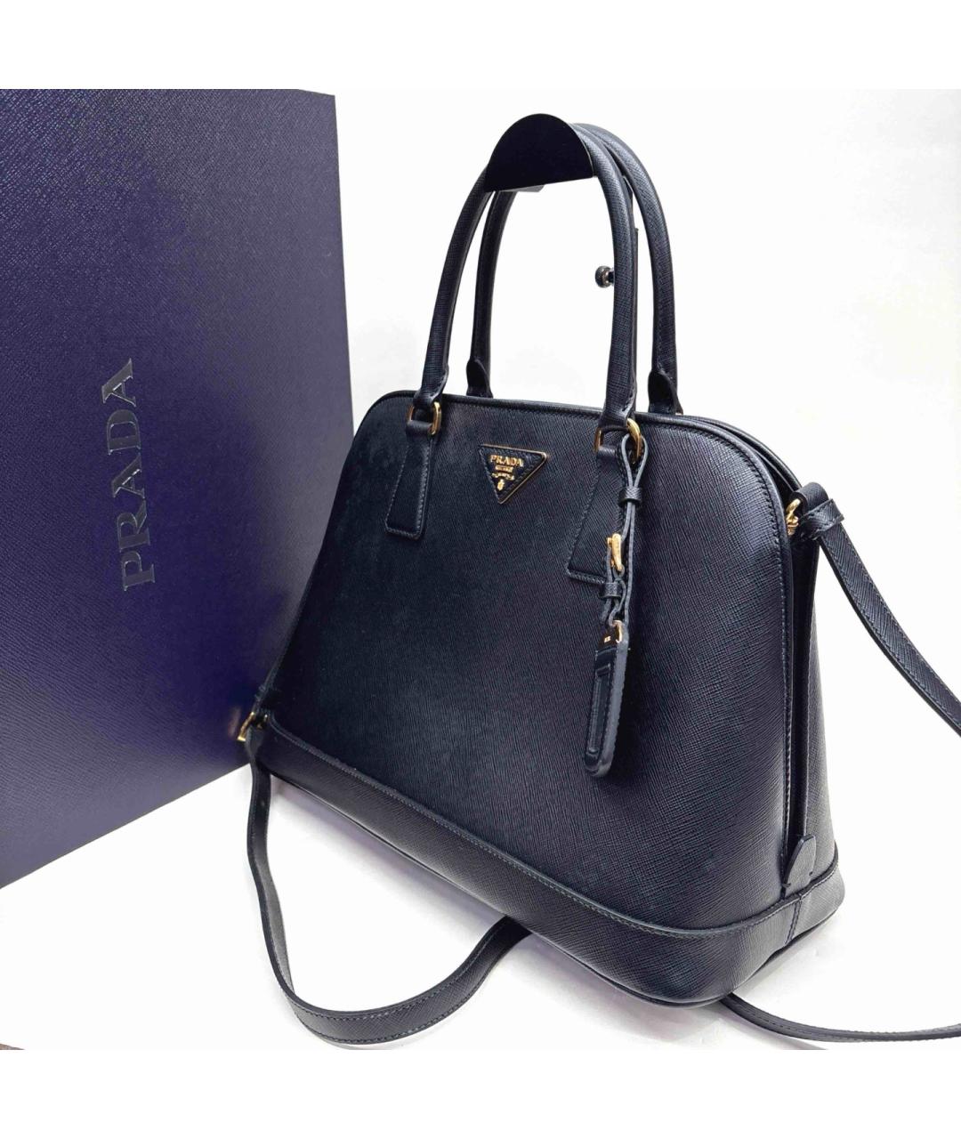PRADA Черная кожаная сумка тоут, фото 3