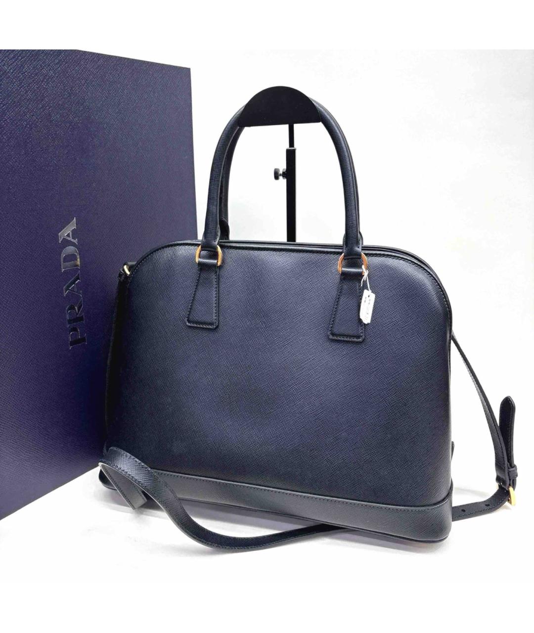 PRADA Черная кожаная сумка тоут, фото 2