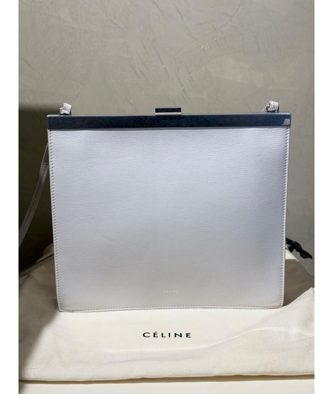 CELINE Белая кожаная сумка тоут, фото 7