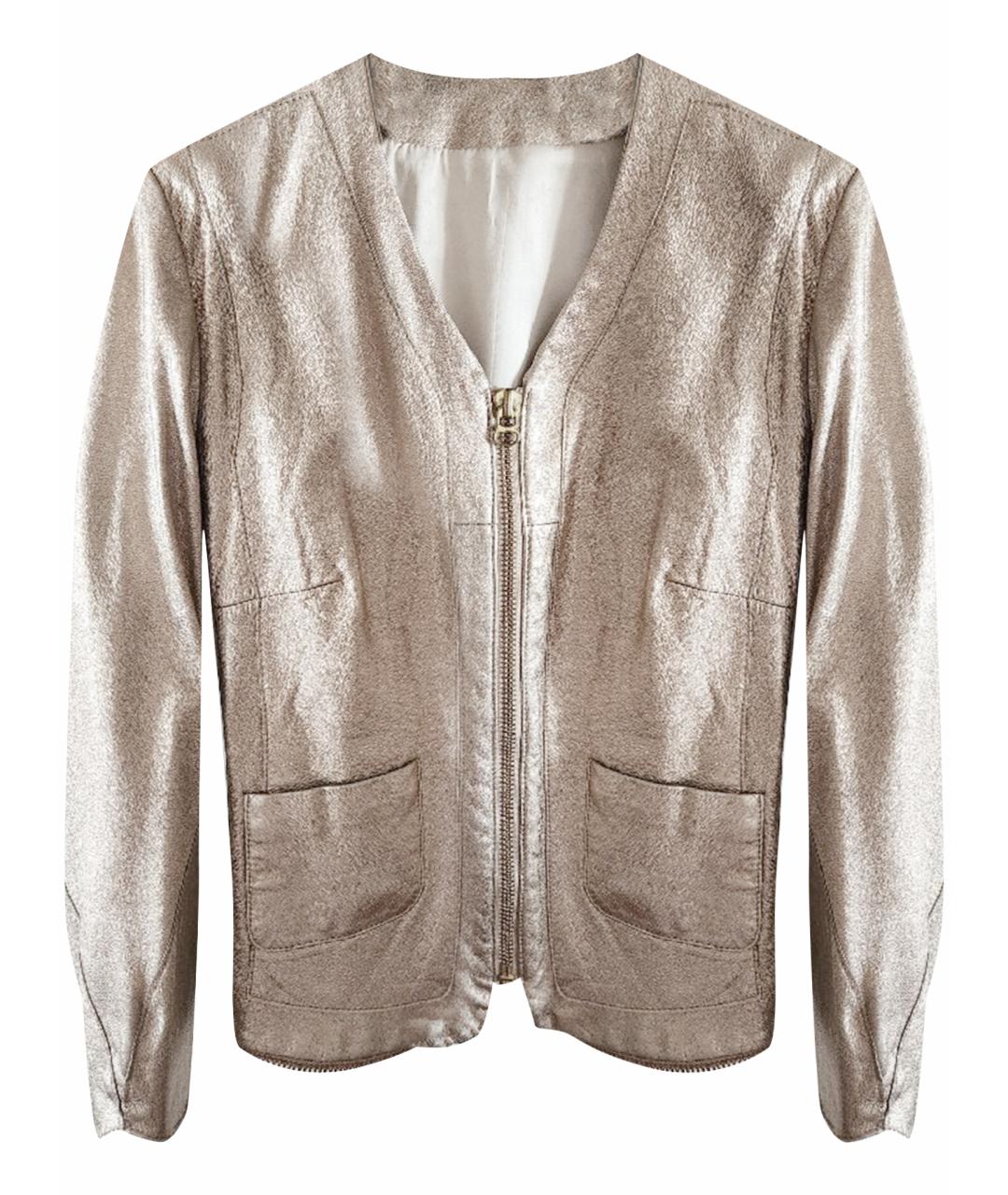 ZADIG & VOLTAIRE Золотая кожаная куртка, фото 1