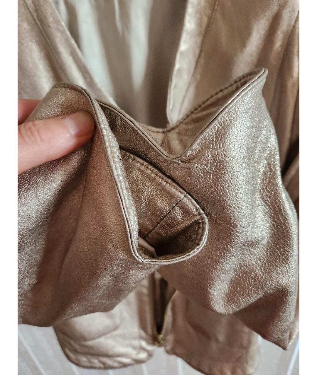 ZADIG & VOLTAIRE Золотая кожаная куртка, фото 8