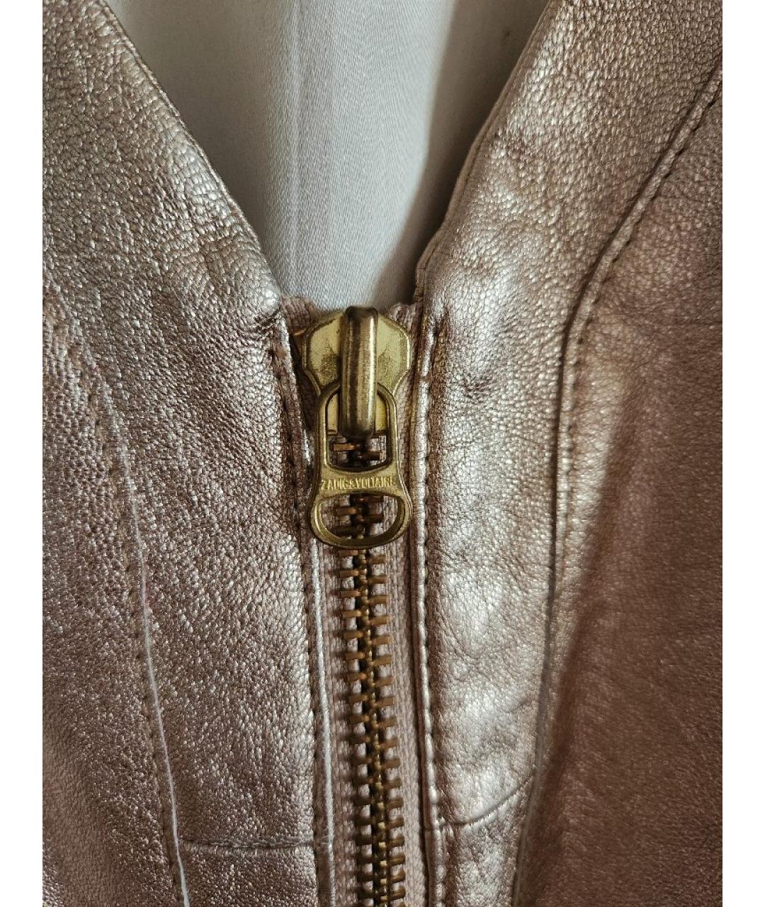 ZADIG & VOLTAIRE Золотая кожаная куртка, фото 2