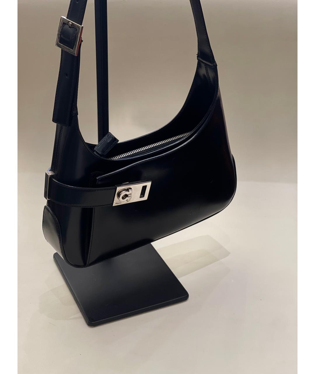 FERRAGAMO Черная кожаная сумка тоут, фото 2