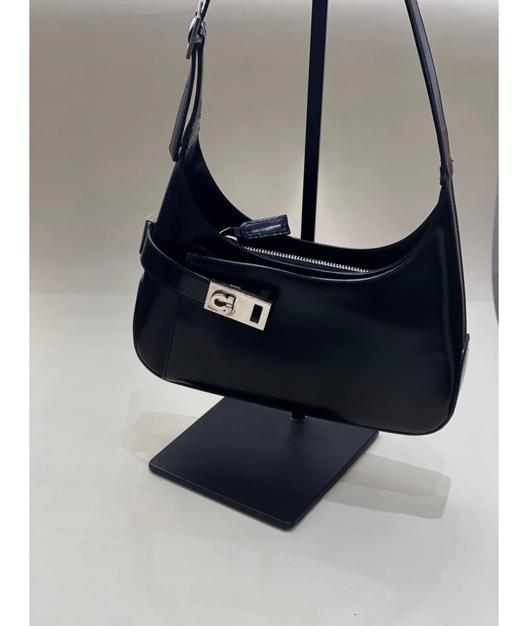FERRAGAMO Черная кожаная сумка тоут, фото 10