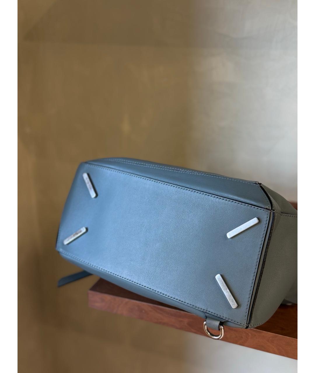 LOEWE Голубая кожаная сумка тоут, фото 6