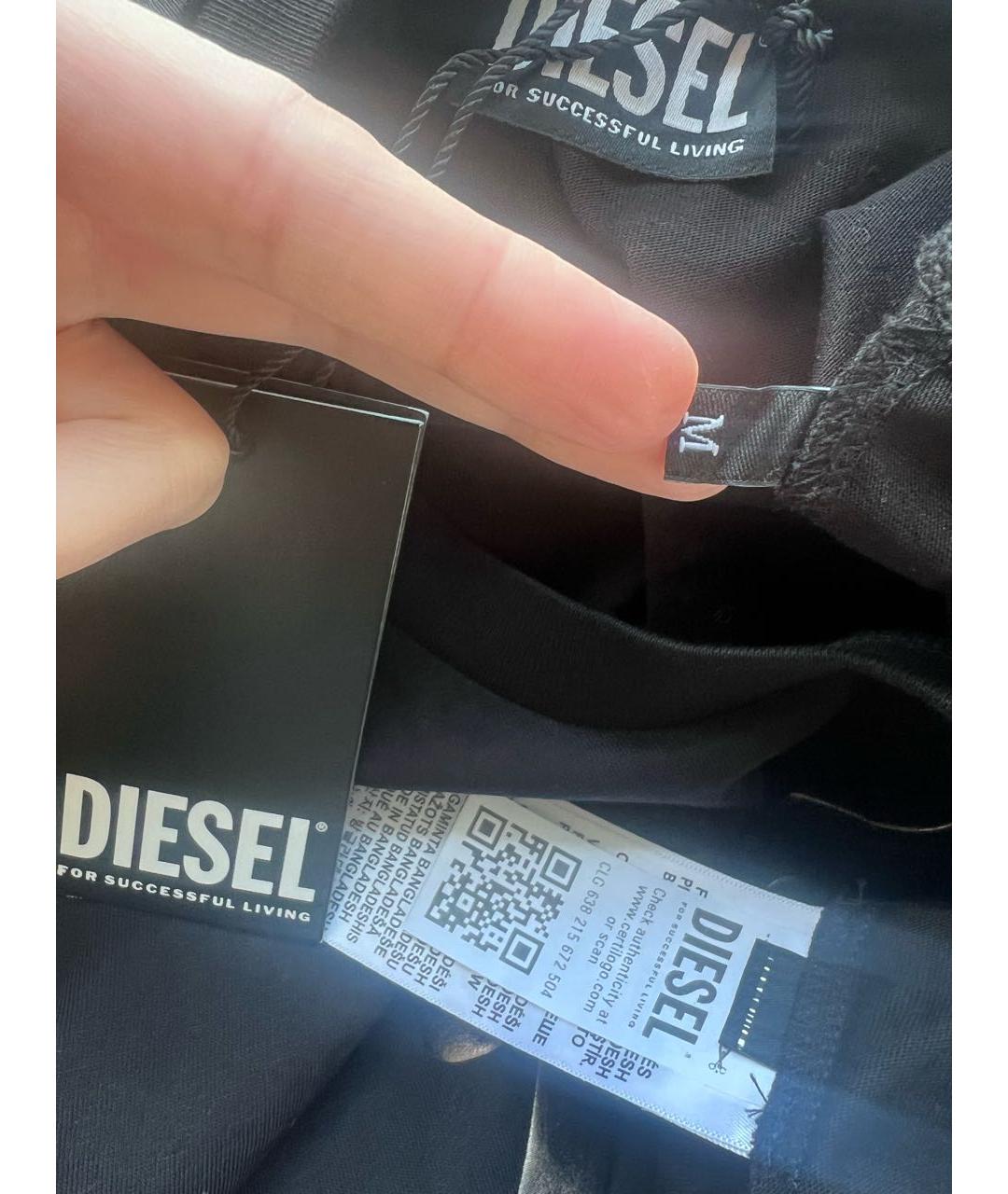 DIESEL Черная хлопковая футболка, фото 3