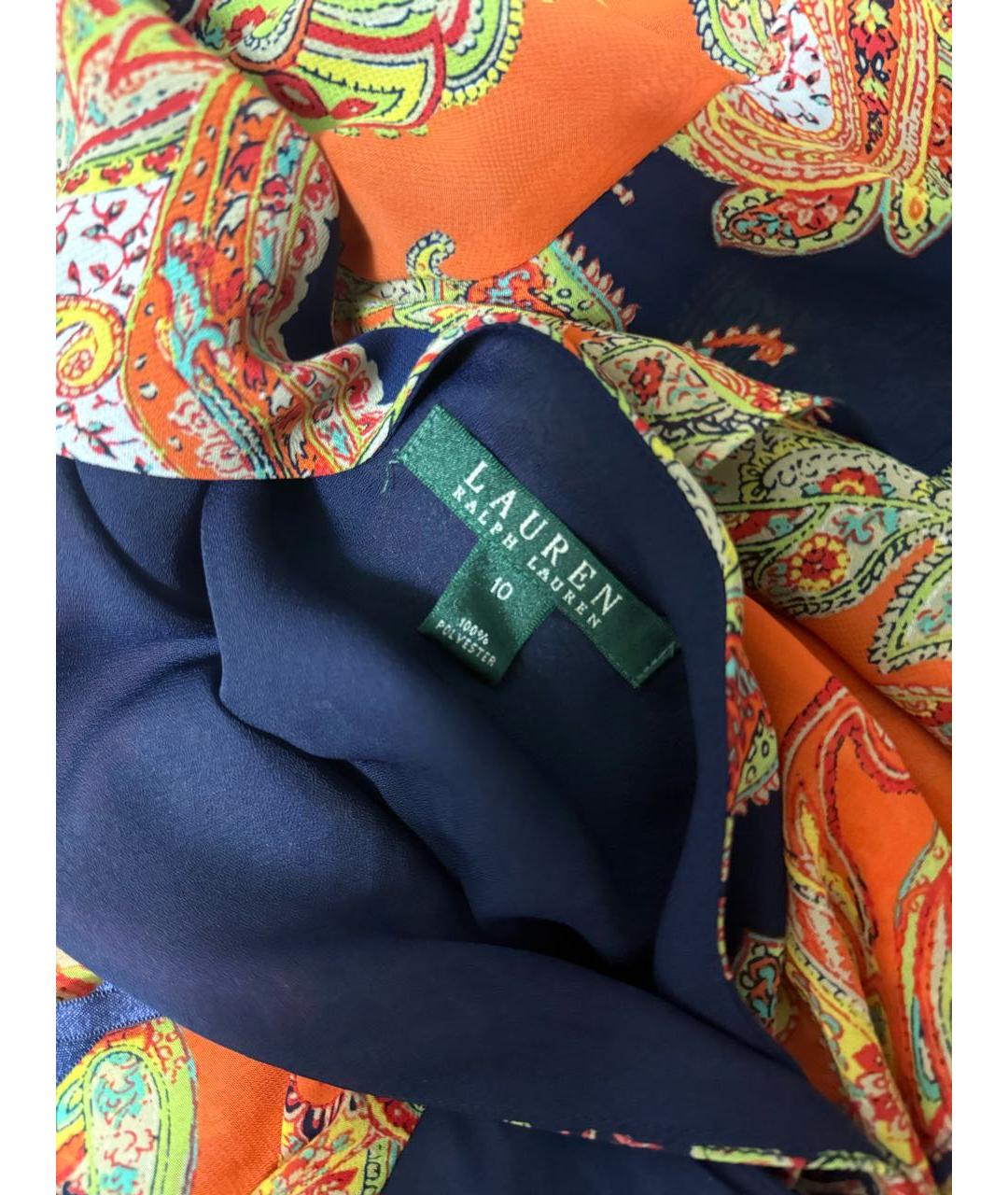 RALPH LAUREN Оранжевая полиэстеровая юбка мини, фото 3