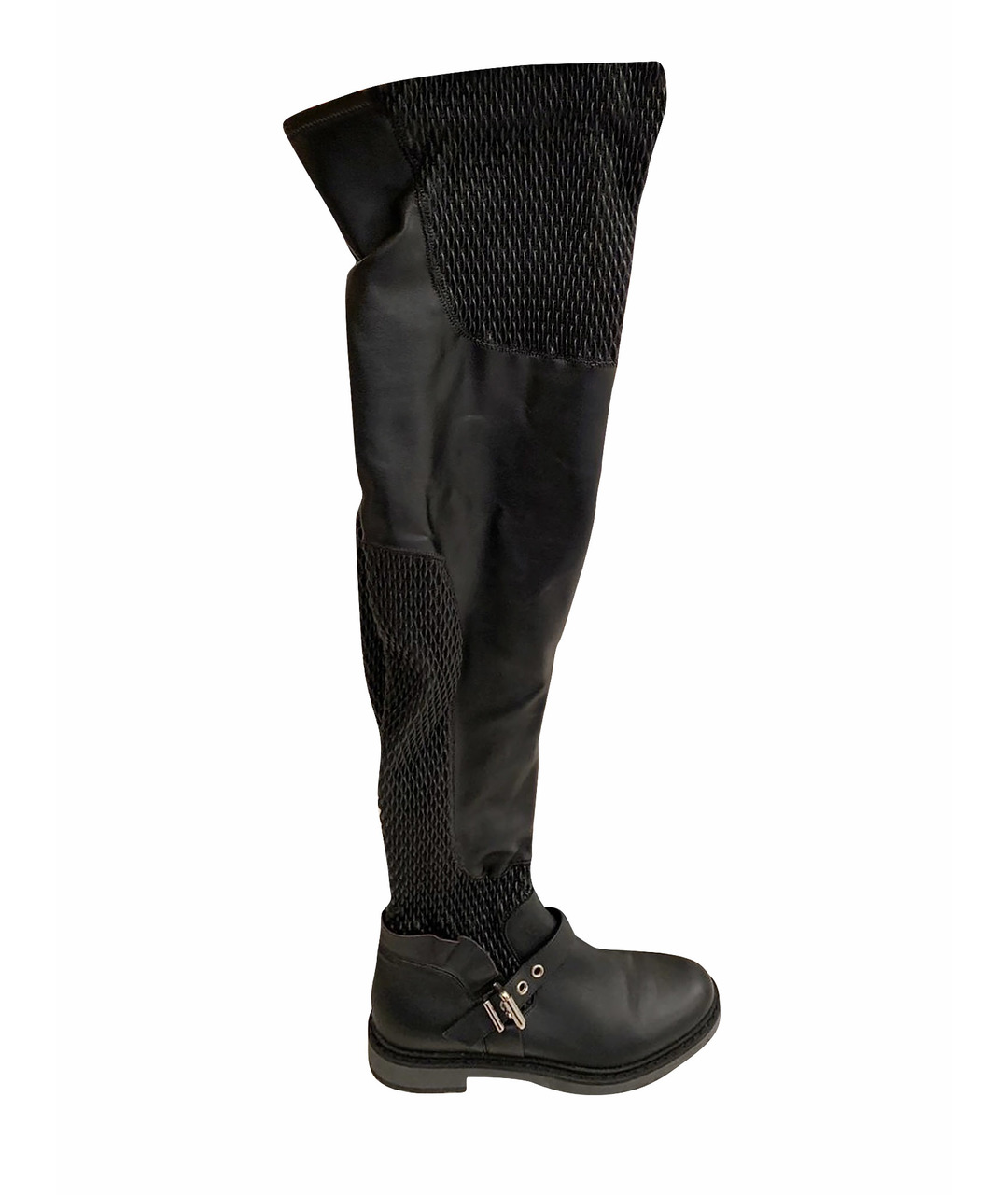 FENDI Черные кожаные ботфорты, фото 1