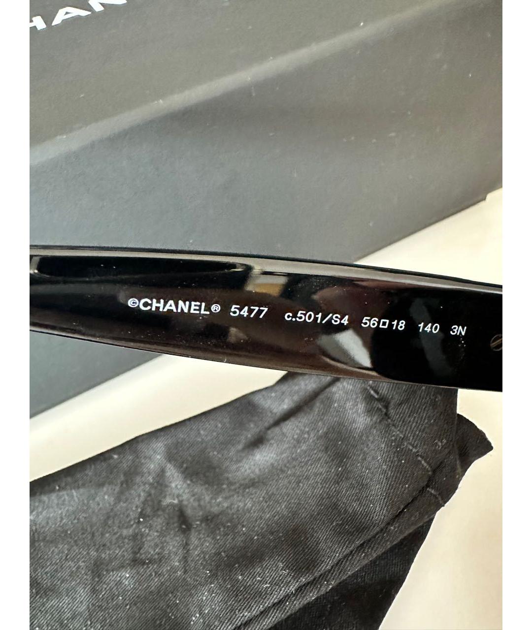 CHANEL Черные пластиковые солнцезащитные очки, фото 6