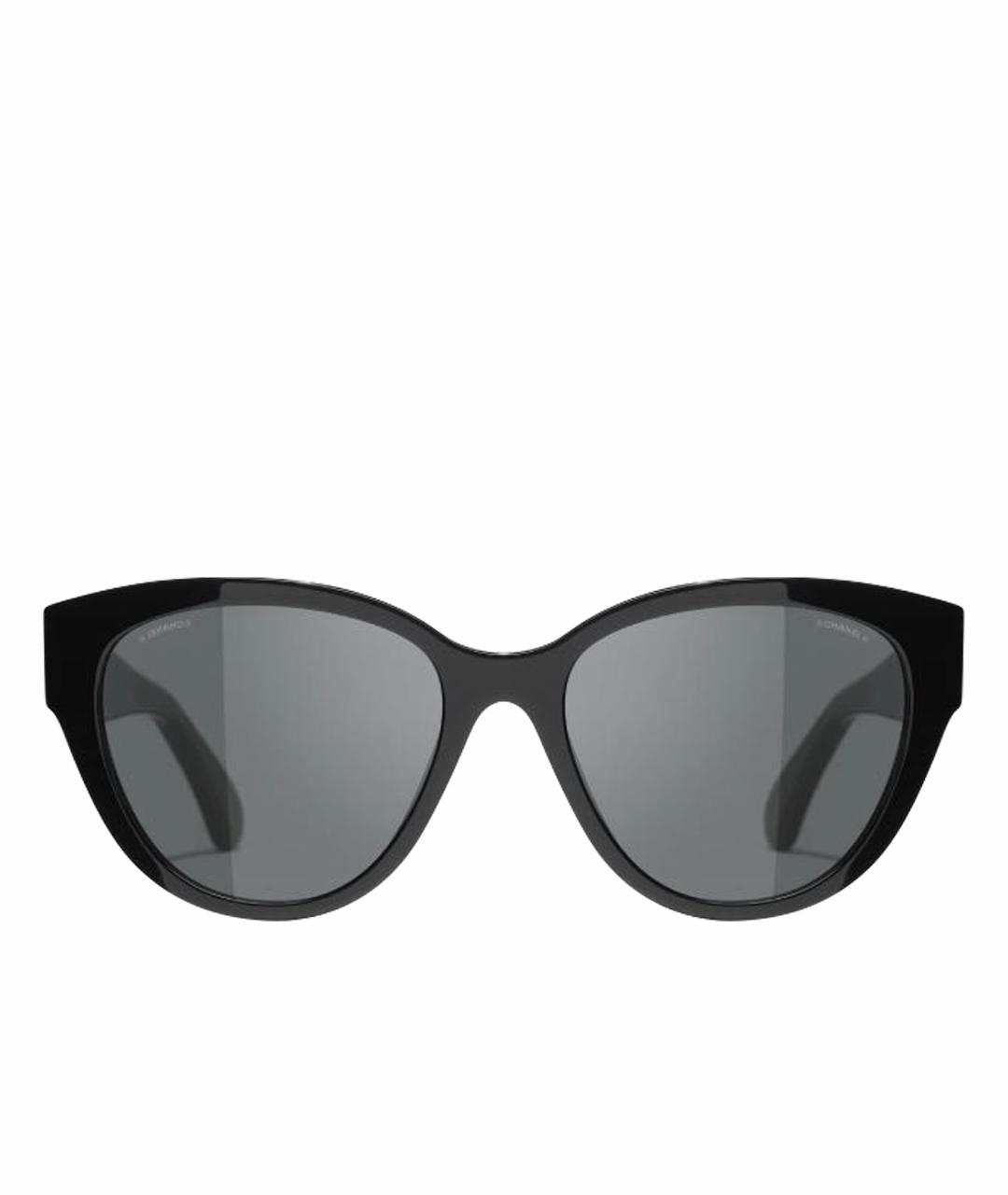 CHANEL Черные пластиковые солнцезащитные очки, фото 1