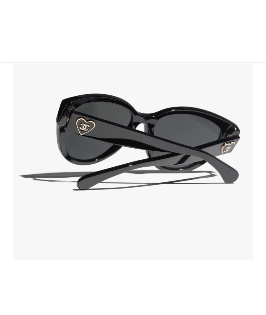 CHANEL Черные пластиковые солнцезащитные очки, фото 3