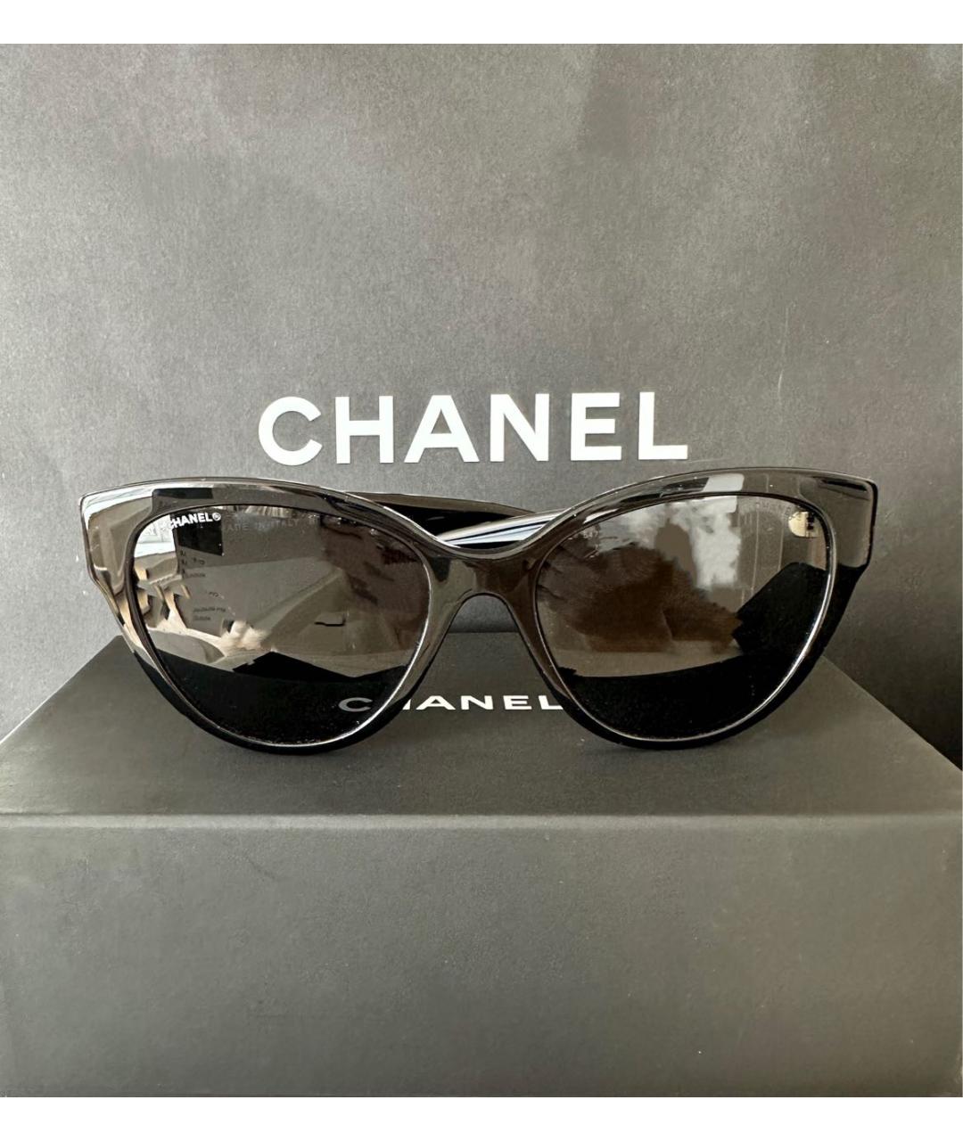 CHANEL Черные пластиковые солнцезащитные очки, фото 4