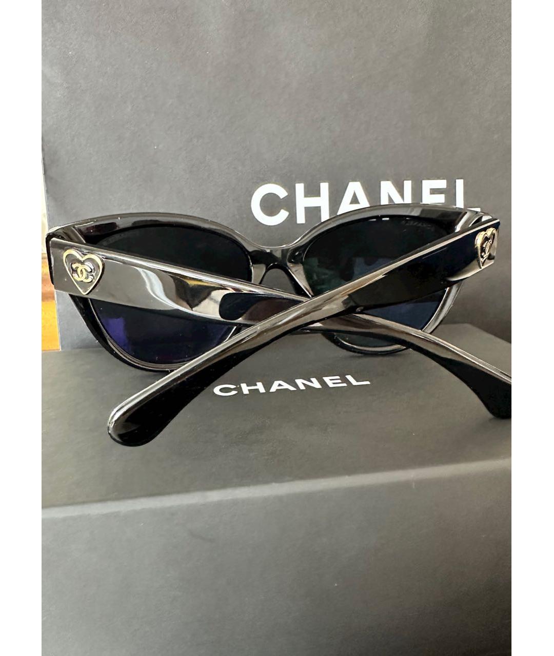 CHANEL Черные пластиковые солнцезащитные очки, фото 5