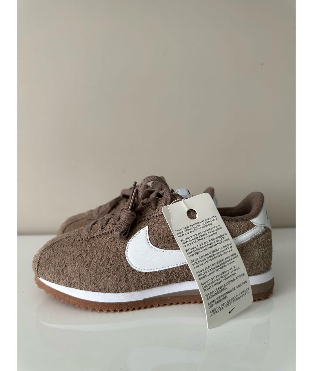 NIKE Коричневые замшевые кроссовки, фото 4