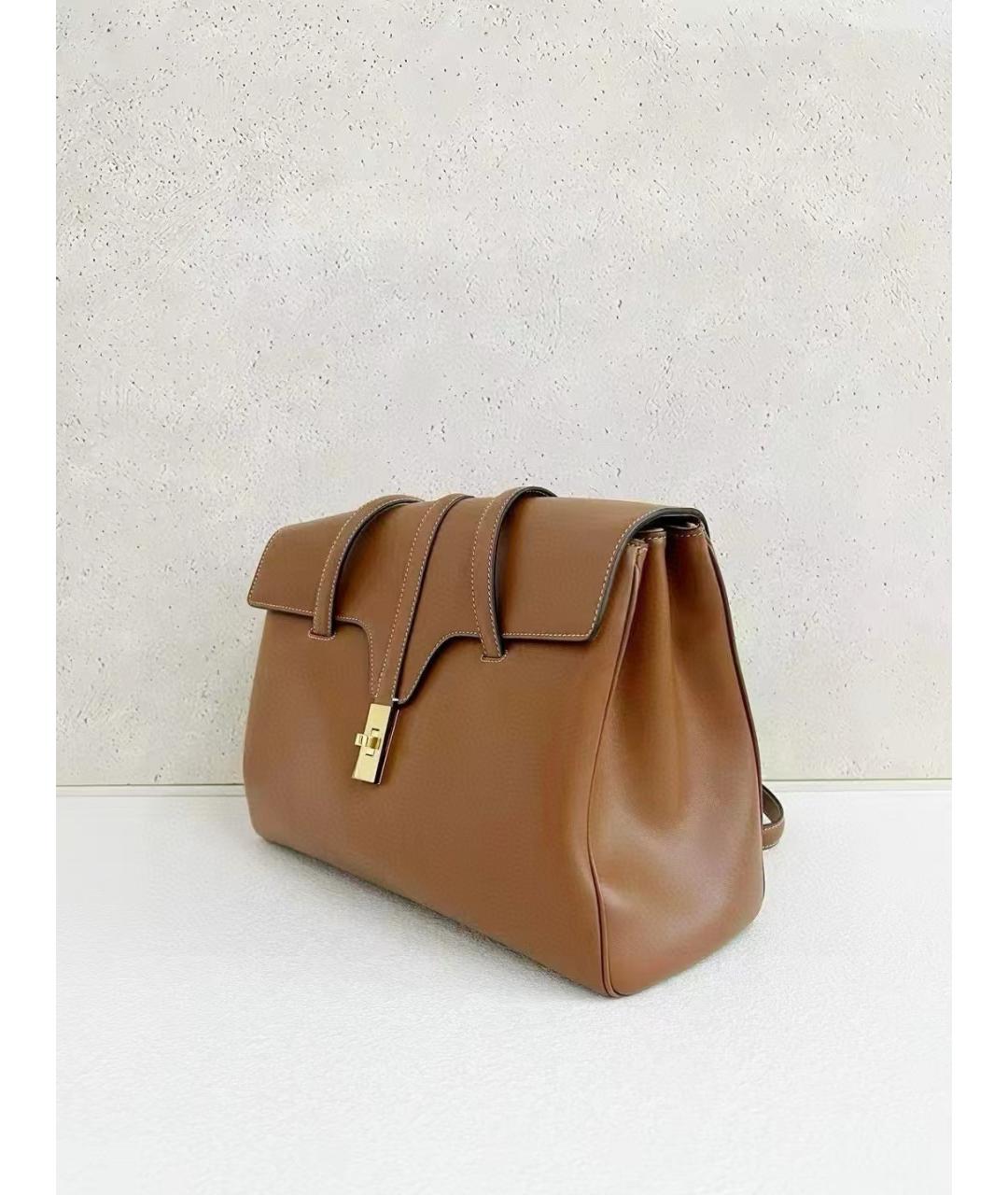 CELINE Коричневая кожаная сумка тоут, фото 4