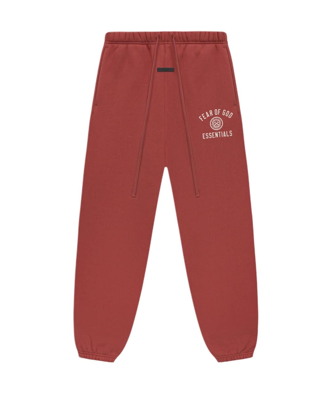 FEAR OF GOD ESSENTIALS Красные хлопковые повседневные брюки, фото 1