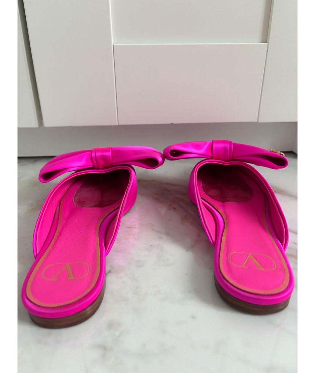 VALENTINO Розовые текстильные мюли, фото 4
