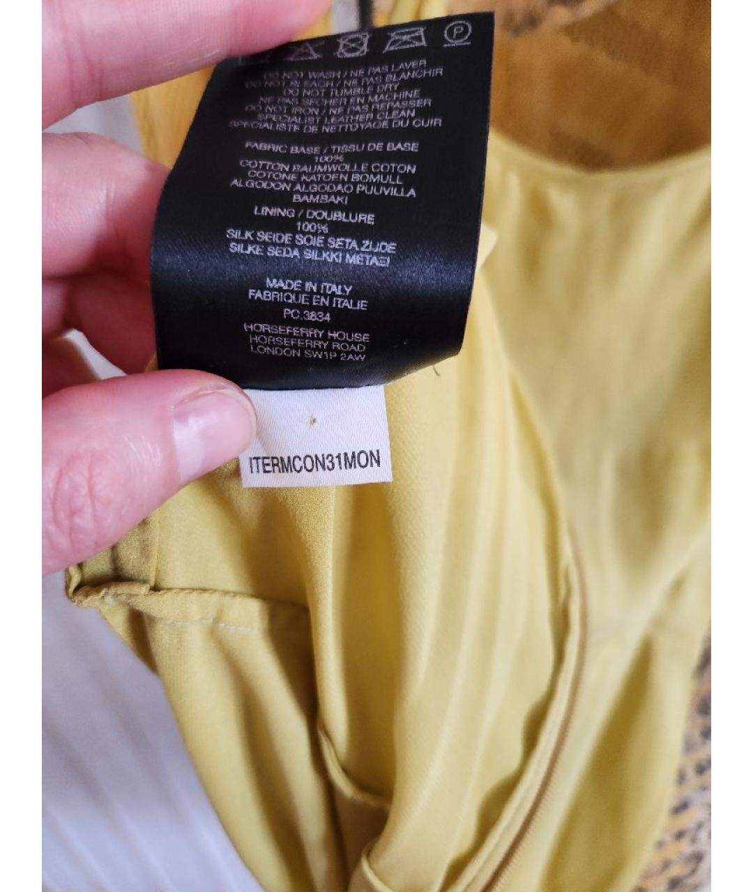BURBERRY Горчичное кожаное платье, фото 7
