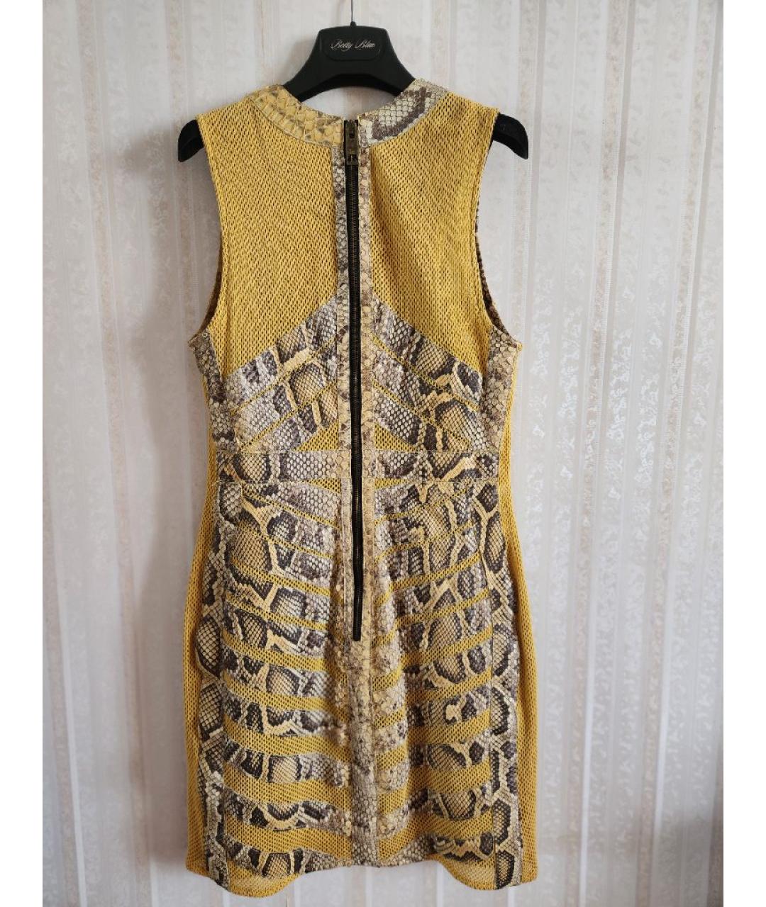 BURBERRY Горчичное кожаное платье, фото 3