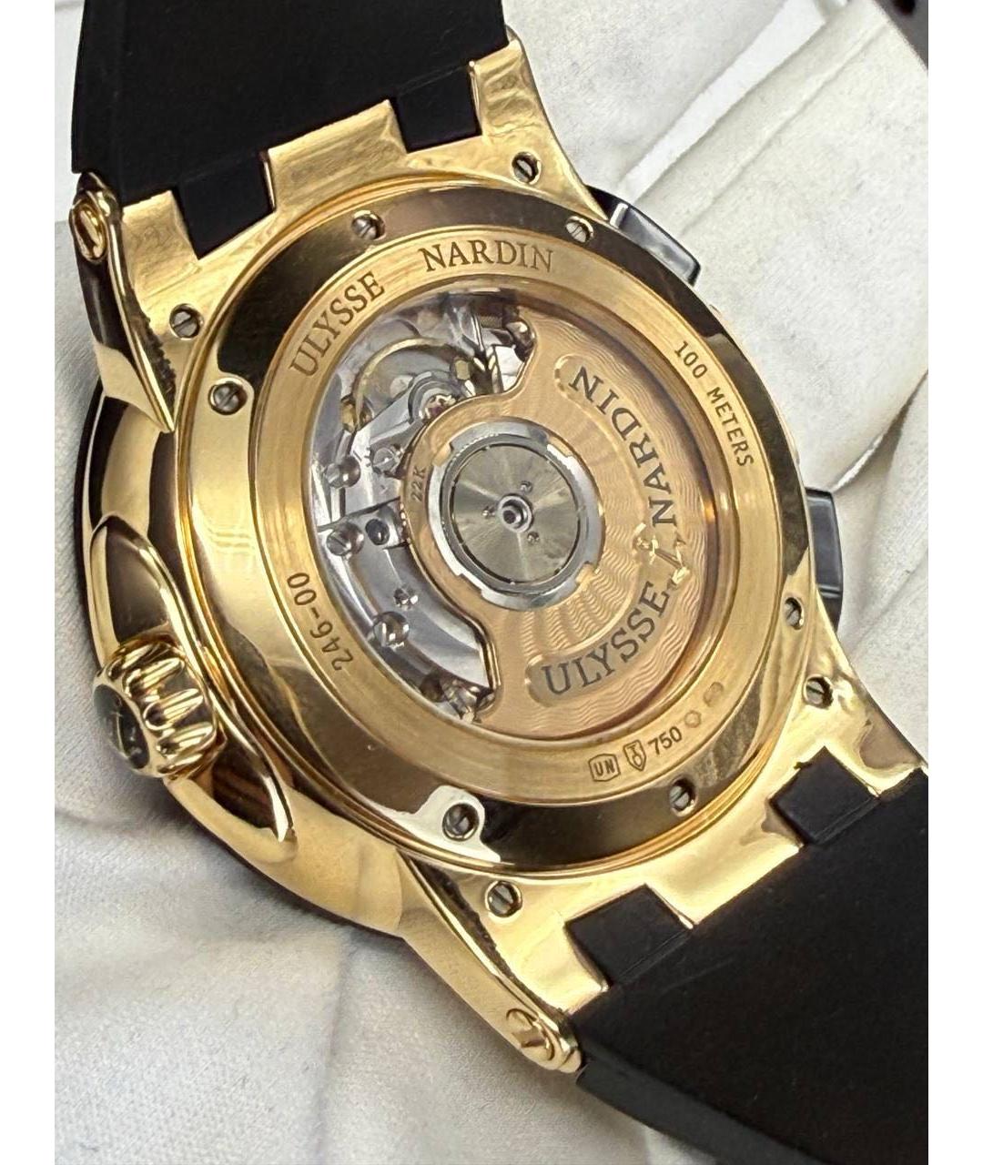 Ulysse Nardin Черные часы из розового золота, фото 5