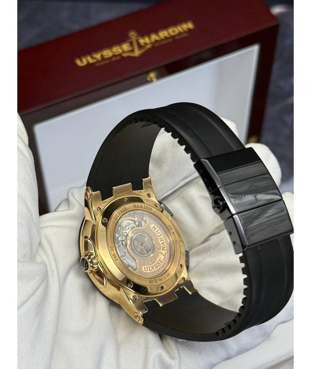 Ulysse Nardin Черные часы из розового золота, фото 6