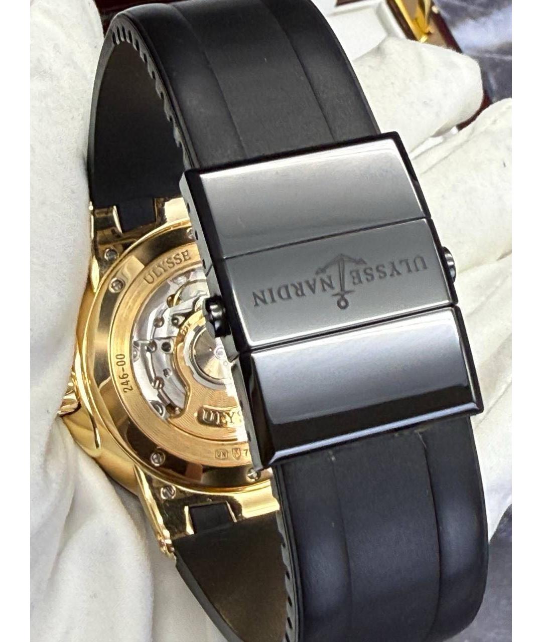 Ulysse Nardin Черные часы из розового золота, фото 4