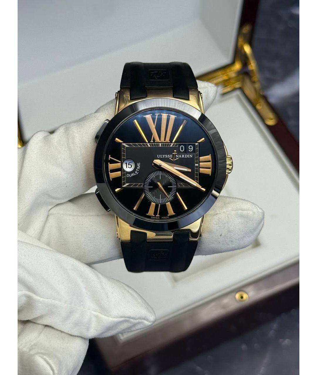 Ulysse Nardin Черные часы из розового золота, фото 9