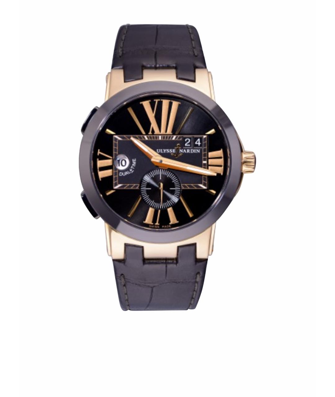 Ulysse Nardin Черные часы из розового золота, фото 1