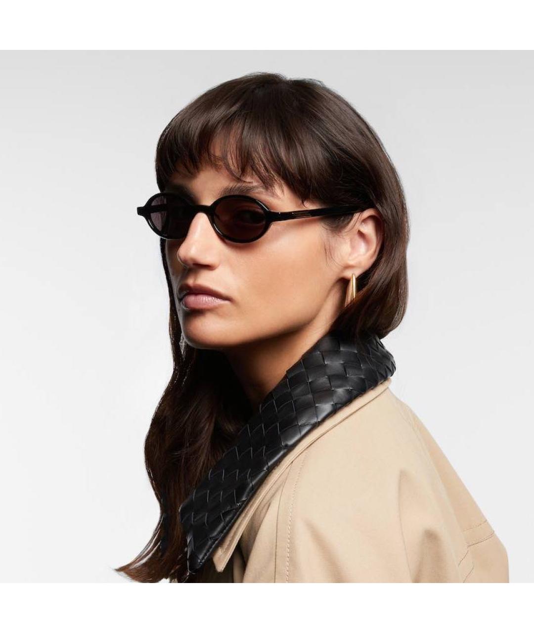BOTTEGA VENETA Черные пластиковые солнцезащитные очки, фото 2