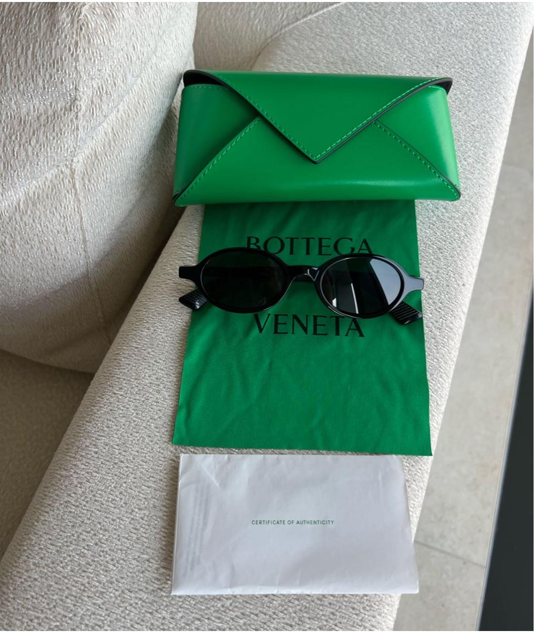 BOTTEGA VENETA Черные пластиковые солнцезащитные очки, фото 3