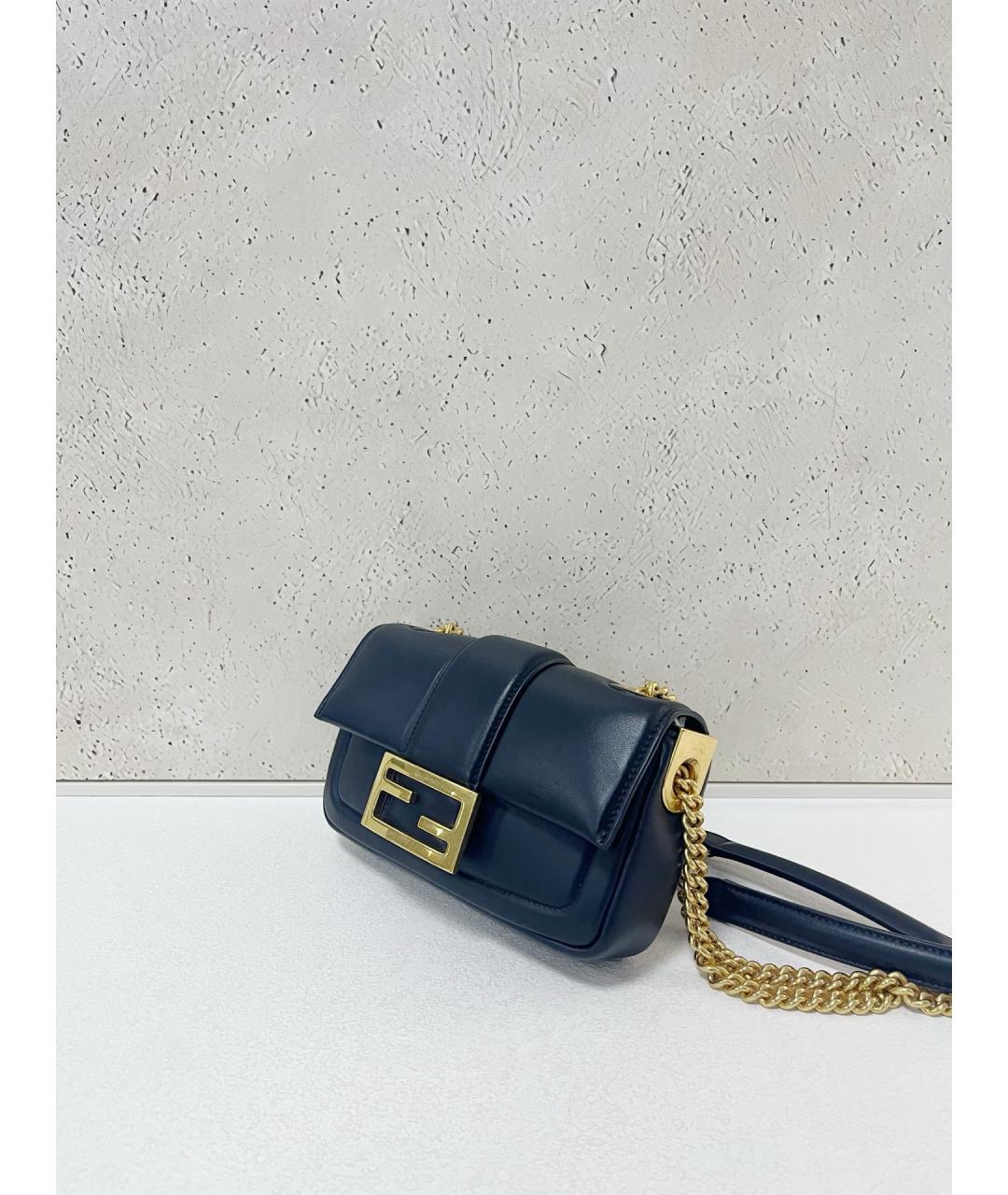 FENDI Черная кожаная сумка тоут, фото 4