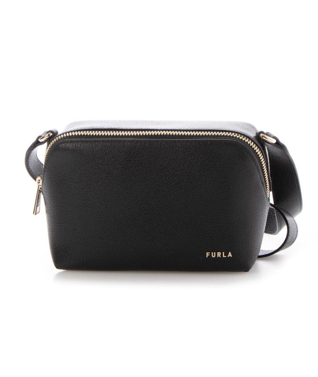 FURLA Черная кожаная сумка через плечо, фото 7