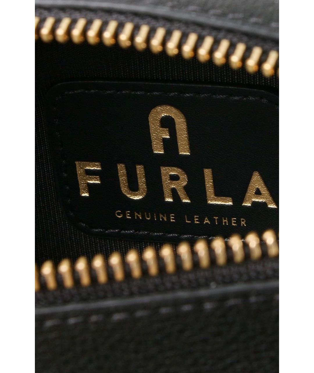 FURLA Черная кожаная сумка через плечо, фото 5